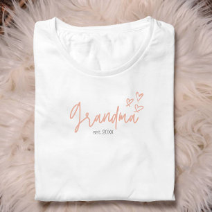Rosa Herzen Oma Festes Jahr T - Shirt