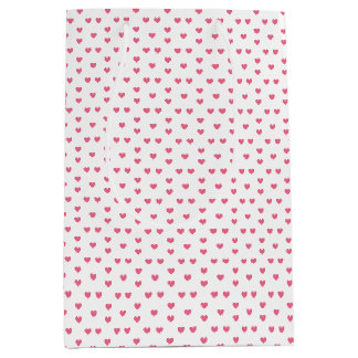 Rosa Herzen Ornamental Lila Minimalistisch Modern. Mittlere Geschenktüte