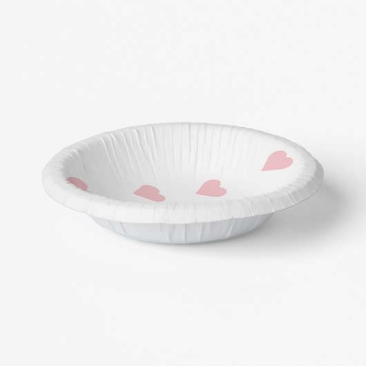 Rosa Herzen Pappteller (Gewinkelt)