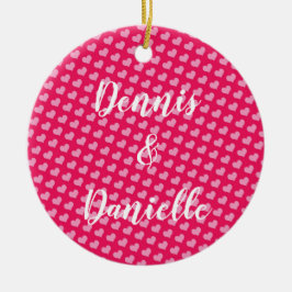 Rosa Herzen Personalisierte Keramik Ornament