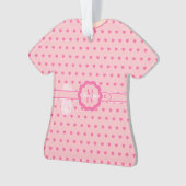 Rosa Herzen Pfirsich und rosa Kleid Figurine TShir Ornament (Vorderseite)