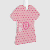 Rosa Herzen Pfirsich und rosa Kleid Figurine TShir Ornament (Vorderseite)