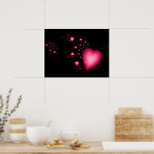 Rosa Herzen Poster (Küche)