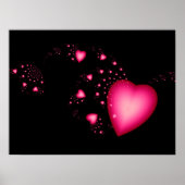 Rosa Herzen Poster (Vorne)