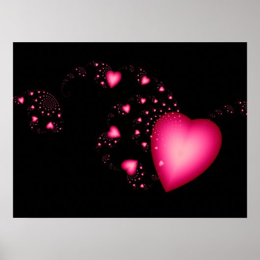 Rosa Herzen Poster (Vorne)