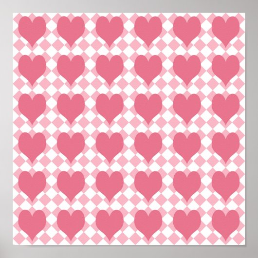 Rosa Herzen Poster (Vorne)