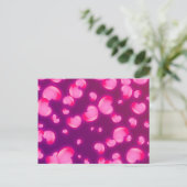 Rosa Herzen Postkarte (Stehend Vorderseite)