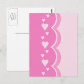 Rosa Herzen Postkarte (Vorne/Hinten)