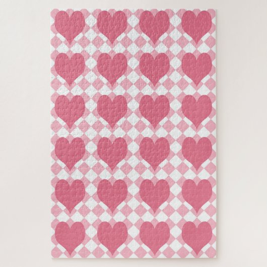 Rosa Herzen Puzzle (Vertikal)