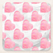 Rosa Herzen Rechteckiger Pappuntersetzer (Vorderseite)