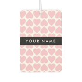 Rosa Herzen, Romantik, Ihr Name, Personalisieren Autolufterfrischer (Vorderseite)