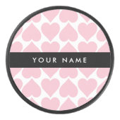 Rosa Herzen, Romantik, Ihr Name, Personalisieren Eishockey Puck (Vorderseite)
