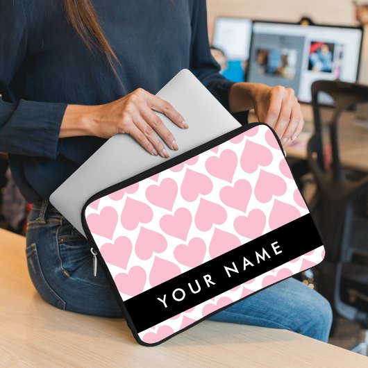 Rosa Herzen, Romantik, Ihr Name, Personalisieren Laptopschutzhülle