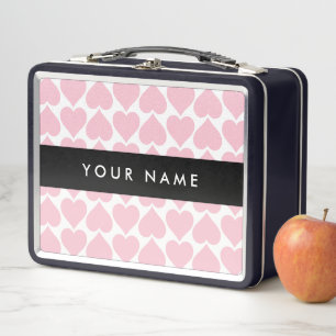 Rosa Herzen, Romantik, Ihr Name, Personalisieren Metall Brotdose