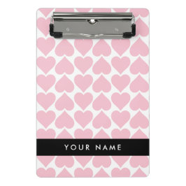 Rosa Herzen, Romantik, Ihr Name, Personalisieren Mini Klemmbrett