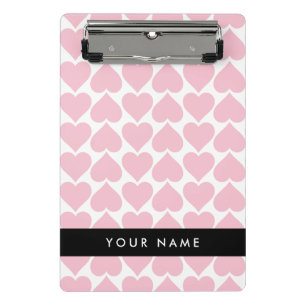 Rosa Herzen, Romantik, Ihr Name, Personalisieren Mini Klemmbrett
