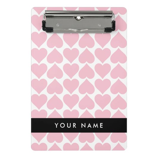 Rosa Herzen, Romantik, Ihr Name, Personalisieren Mini Klemmbrett (Vorderseite)