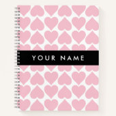 Rosa Herzen, Romantik, Ihr Name, Personalisieren Notizblock (Vorderseite)