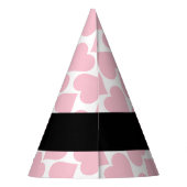 Rosa Herzen, Romantik, Ihr Name, Personalisieren Partyhütchen (Rückseite)