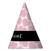 Rosa Herzen, Romantik, Ihr Name, Personalisieren Partyhütchen (Rechts)