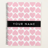 Rosa Herzen, Romantik, Ihr Name, Personalisieren Planer (Vorderseite)