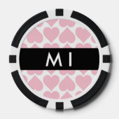 Rosa Herzen, Romantik, Ihr Name, Personalisieren Pokerchips (Vorderseite)
