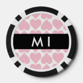 Rosa Herzen, Romantik, Ihr Name, Personalisieren Pokerchips (Rückseite)
