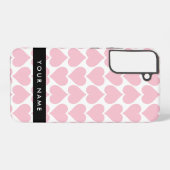 Rosa Herzen, Romantik, Ihr Name, Personalisieren Samsung Galaxy Hülle (Rückseite (Horizontal))