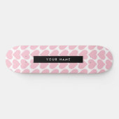 Rosa Herzen, Romantik, Ihr Name, Personalisieren Skateboard (Horizontal)