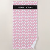 Rosa Herzen, Romantik, Ihr Name, Personalisieren Strandtuch (Vorderseite)