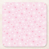 Rosa Herzen Romantische Party Quadratischer Papier Rechteckiger Pappuntersetzer (Vorderseite)