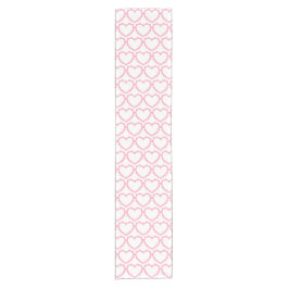 Rosa Herzen Romantisches Rosa und Weißes Land Kurzer Tischläufer