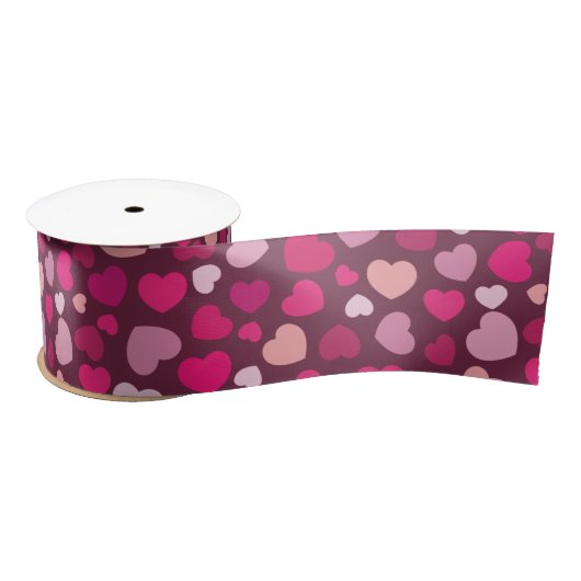 Rosa Herzen Satinband (Spule)