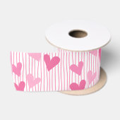 Rosa Herzen Satinband (Spule)