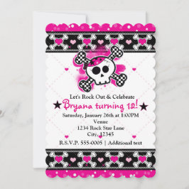 Rosa Herzen, Schädel und Party Einladungen