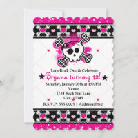 Rosa Herzen, Schädel und Party Einladungen