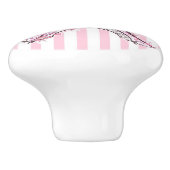 Rosa Herzen & Schmetterlinge Paris Eiffelturm Girl Keramikknauf (Seitenansicht)