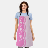 Rosa Herzen Schürze (Getragen)