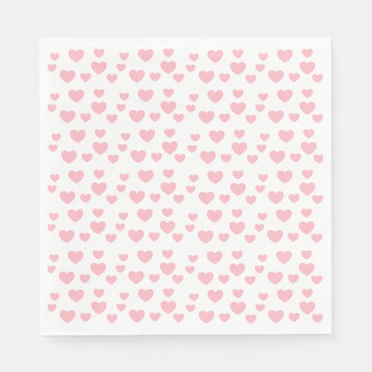 Rosa Herzen Serviette (Vorderseite)