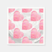 Rosa Herzen Serviette (Vorderseite)