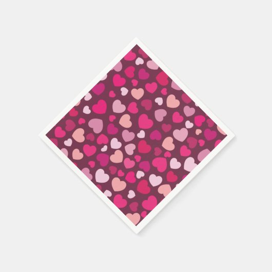 Rosa Herzen Serviette (Ecke)