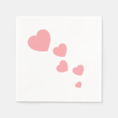 Rosa Herzen Serviette (Vorderseite)