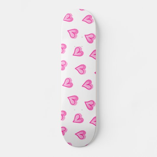 Rosa Herzen Skateboard (Vorderseite)