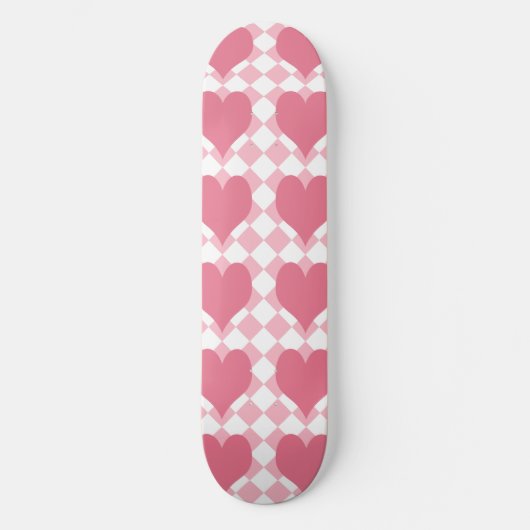 Rosa Herzen Skateboard (Vorderseite)
