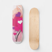 Rosa Herzen Skateboard (Vorderseite)