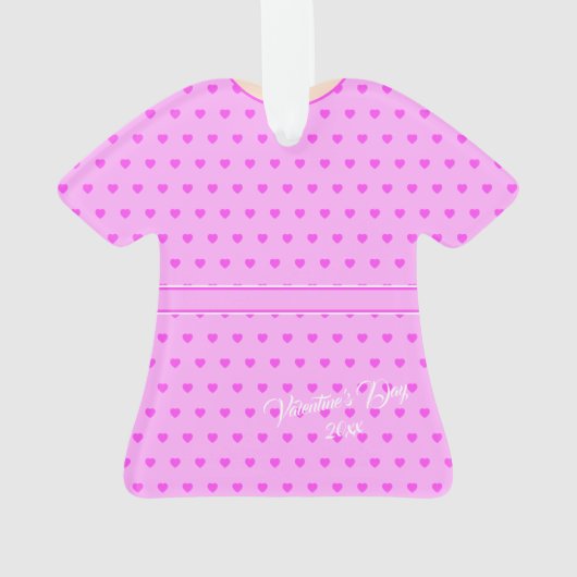 Rosa Herzen Soft Lilac Dress Figurine TShirt Ornament (Rückseite)