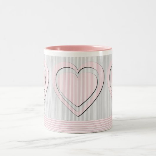 Rosa Herzen - Tasse (Mittel)