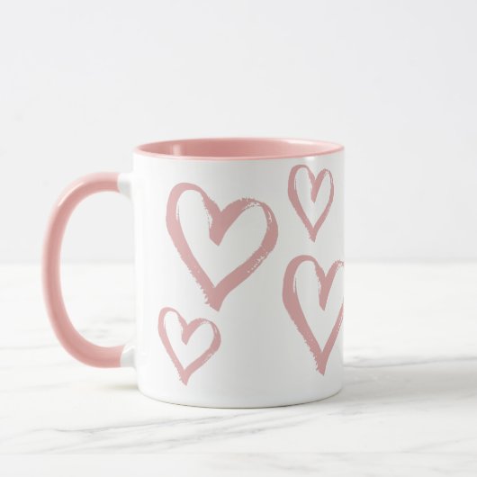 Rosa Herzen Tasse (Links)