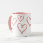 Rosa Herzen Tasse (Vorderseite Links)