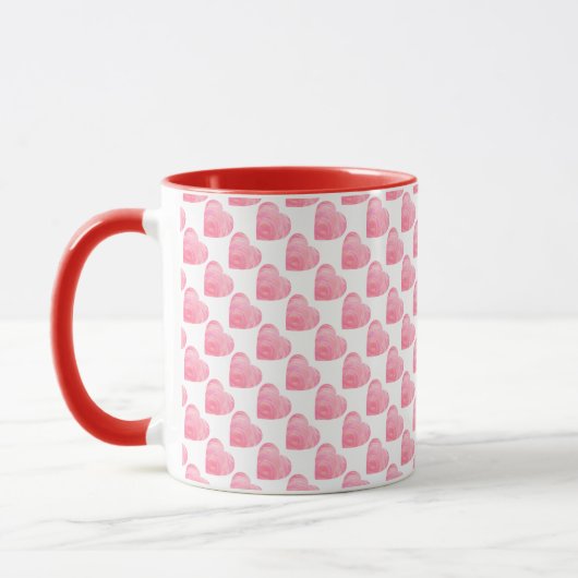 Rosa Herzen Tasse (Links)